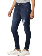 Women's Dark Indigo High Rise Skinny Fit Jeans