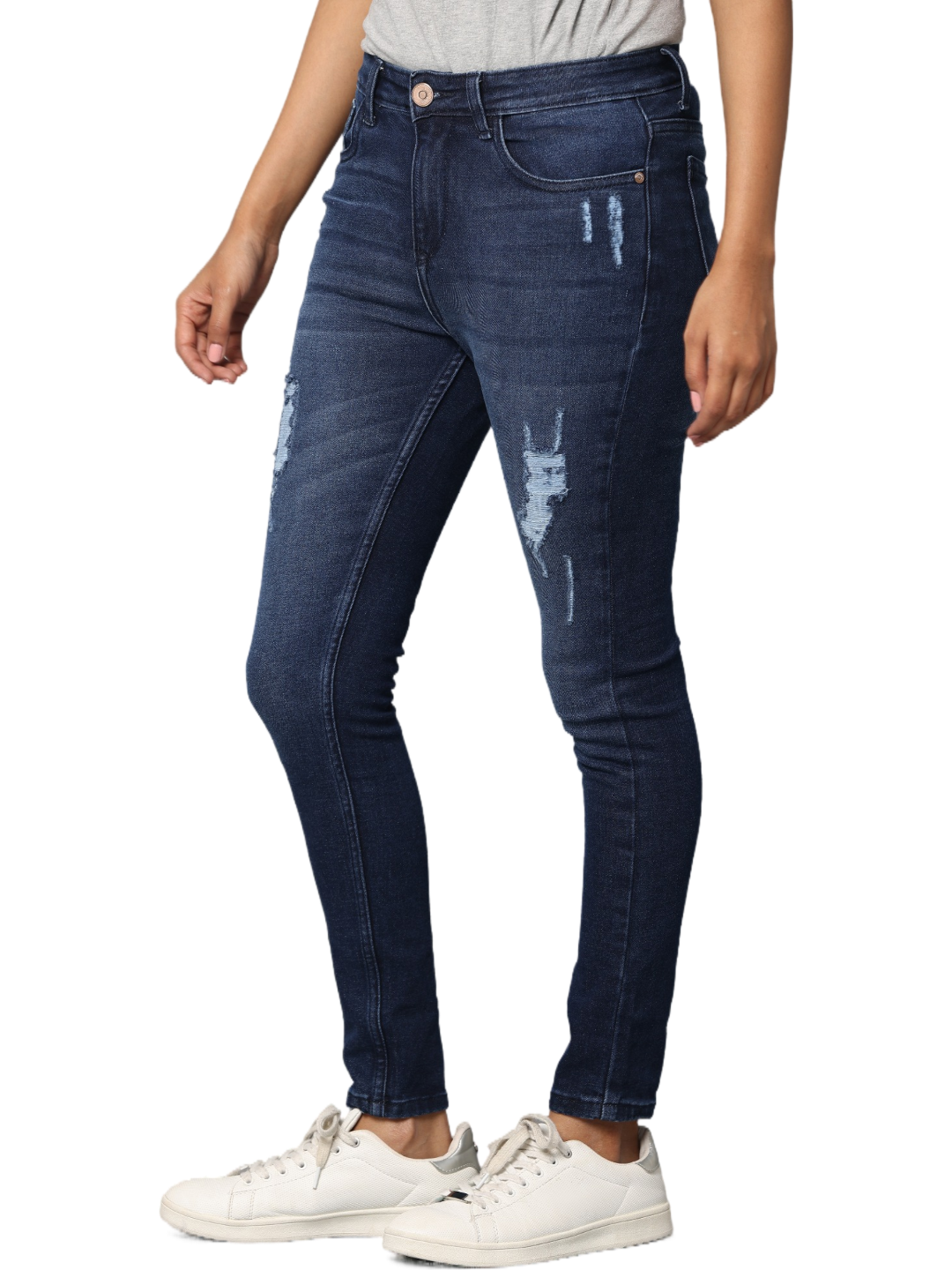 Women's Dark Indigo High Rise Skinny Fit Jeans