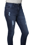 Women's Dark Indigo High Rise Skinny Fit Jeans