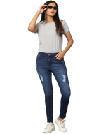 Women's Dark Indigo High Rise Skinny Fit Jeans