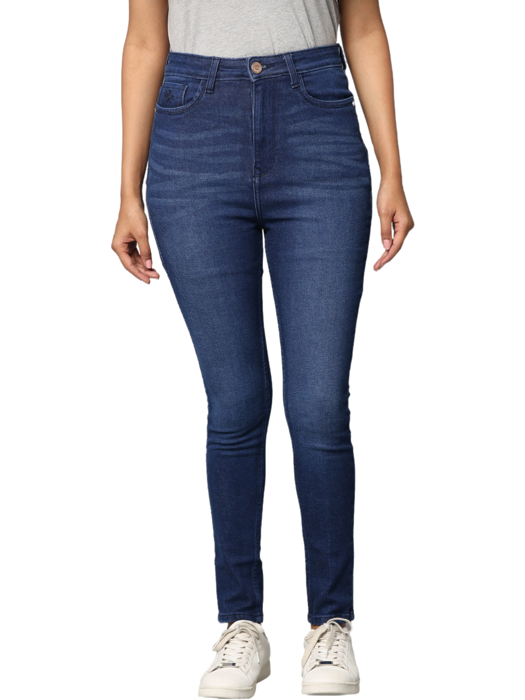 Women's Light Indigo Clean Look Skinny Fit High Rise Jeans