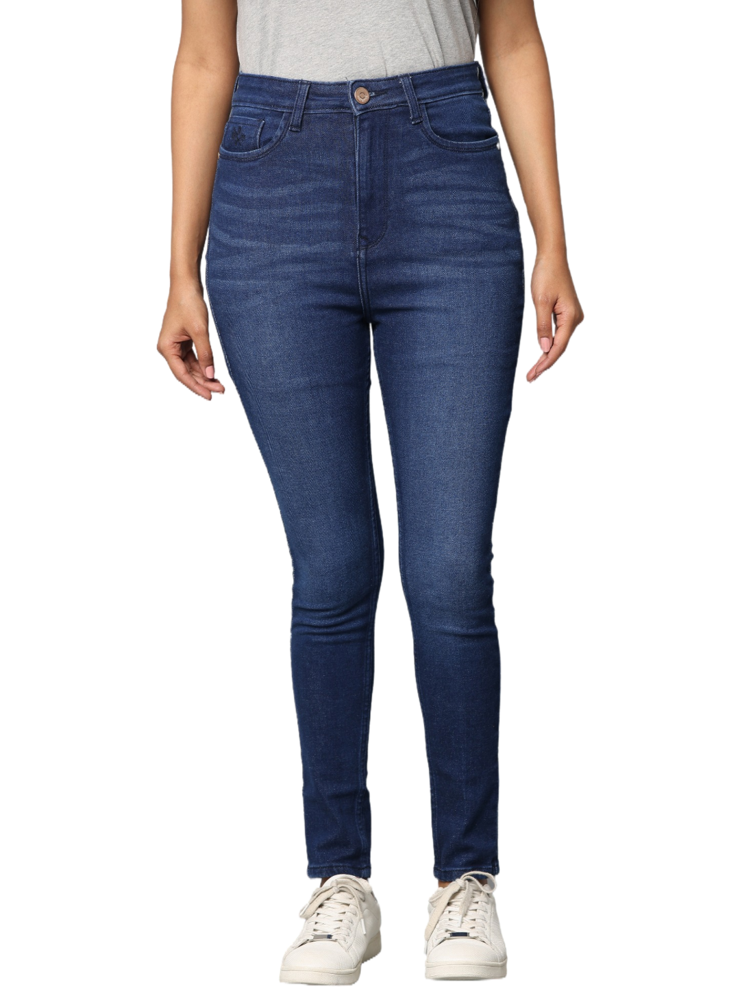 Women's Light Indigo Clean Look Skinny Fit High Rise Jeans