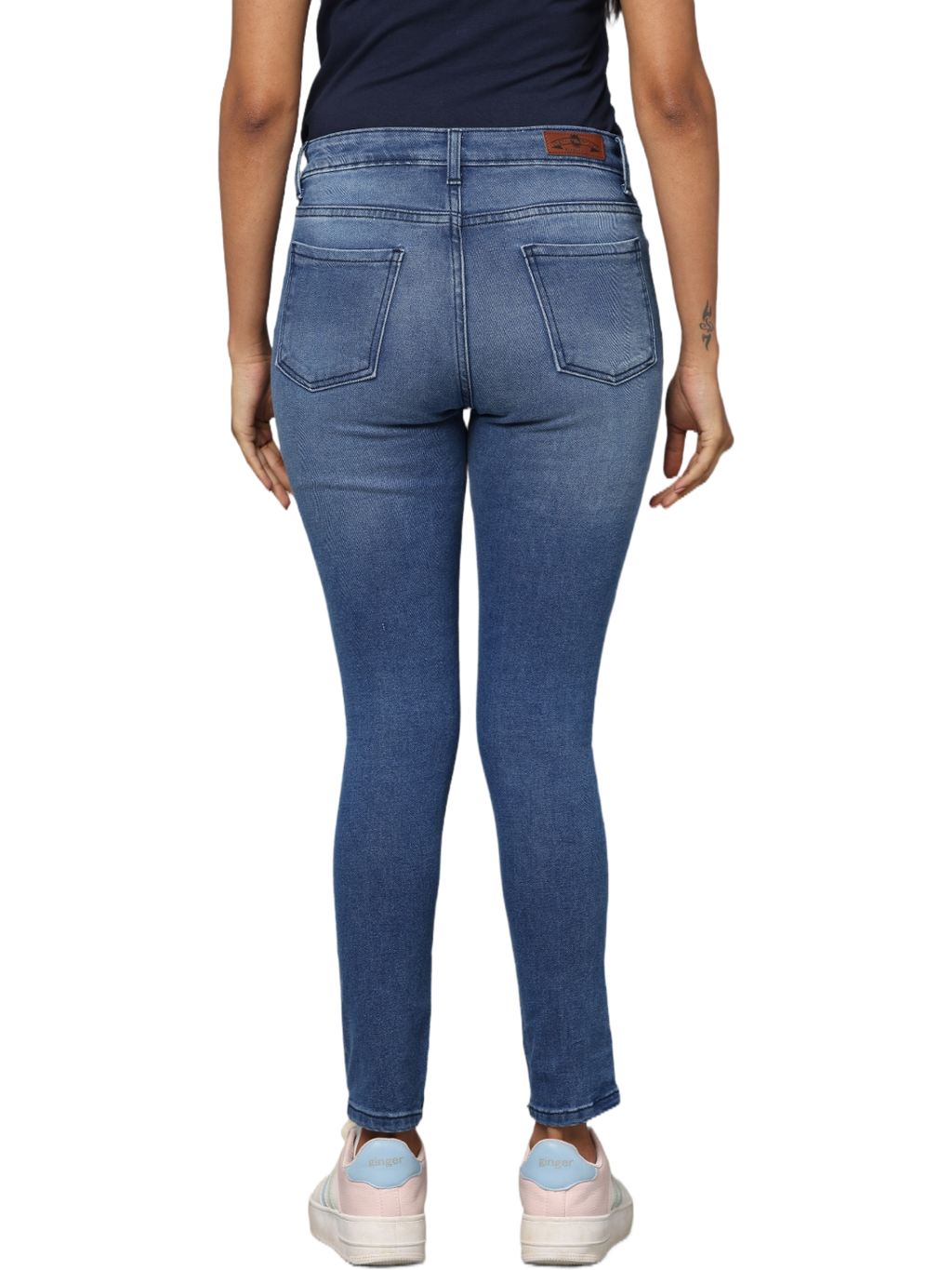 Women's Blue Light Faded Skinny Fit High Rise Jeans