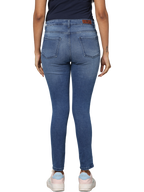 Women's Blue Light Faded Skinny Fit High Rise Jeans