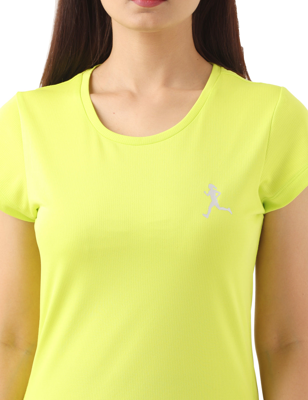 Women's Green Slim Fit Athleisure Crew Neck T-Shirt