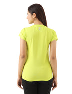 Women's Green Slim Fit Athleisure Crew Neck T-Shirt