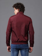 Men's Maroon Slim Fit Full Sleeve Jacket