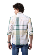 Men's Long Sleeve Checkered Slim Fit Casual Shirt