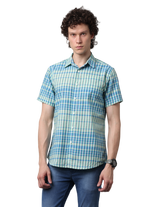 Men's Half Sleeve Checked Slim Fit Casual Shirt