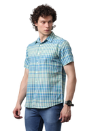 Men's Half Sleeve Checked Slim Fit Casual Shirt