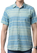 Men's Half Sleeve Checked Slim Fit Casual Shirt