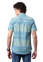 Men's Half Sleeve Checked Slim Fit Casual Shirt