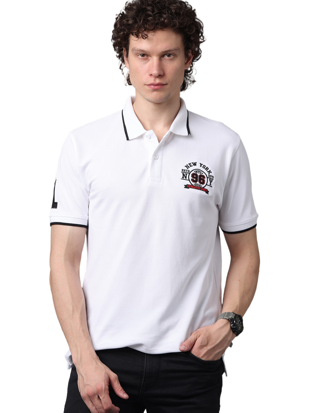 Men's Classic Half Sleeves White Polo T-Shirt
