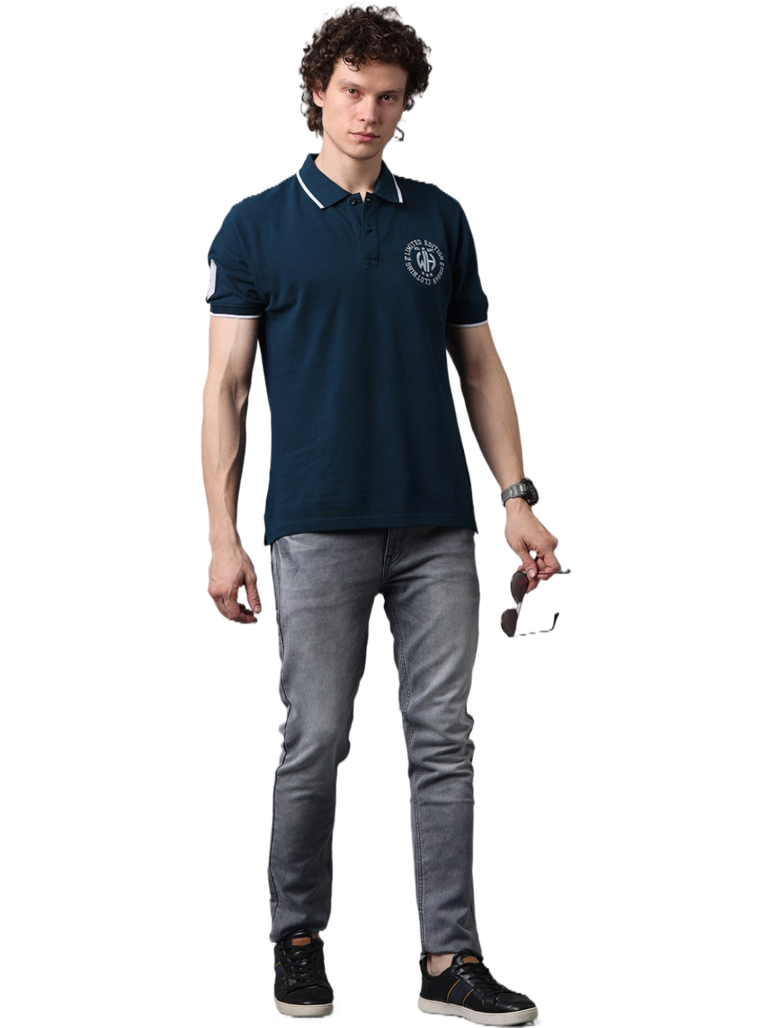 Men's Grey Slim Fit Strechable Faded Denim Jeans