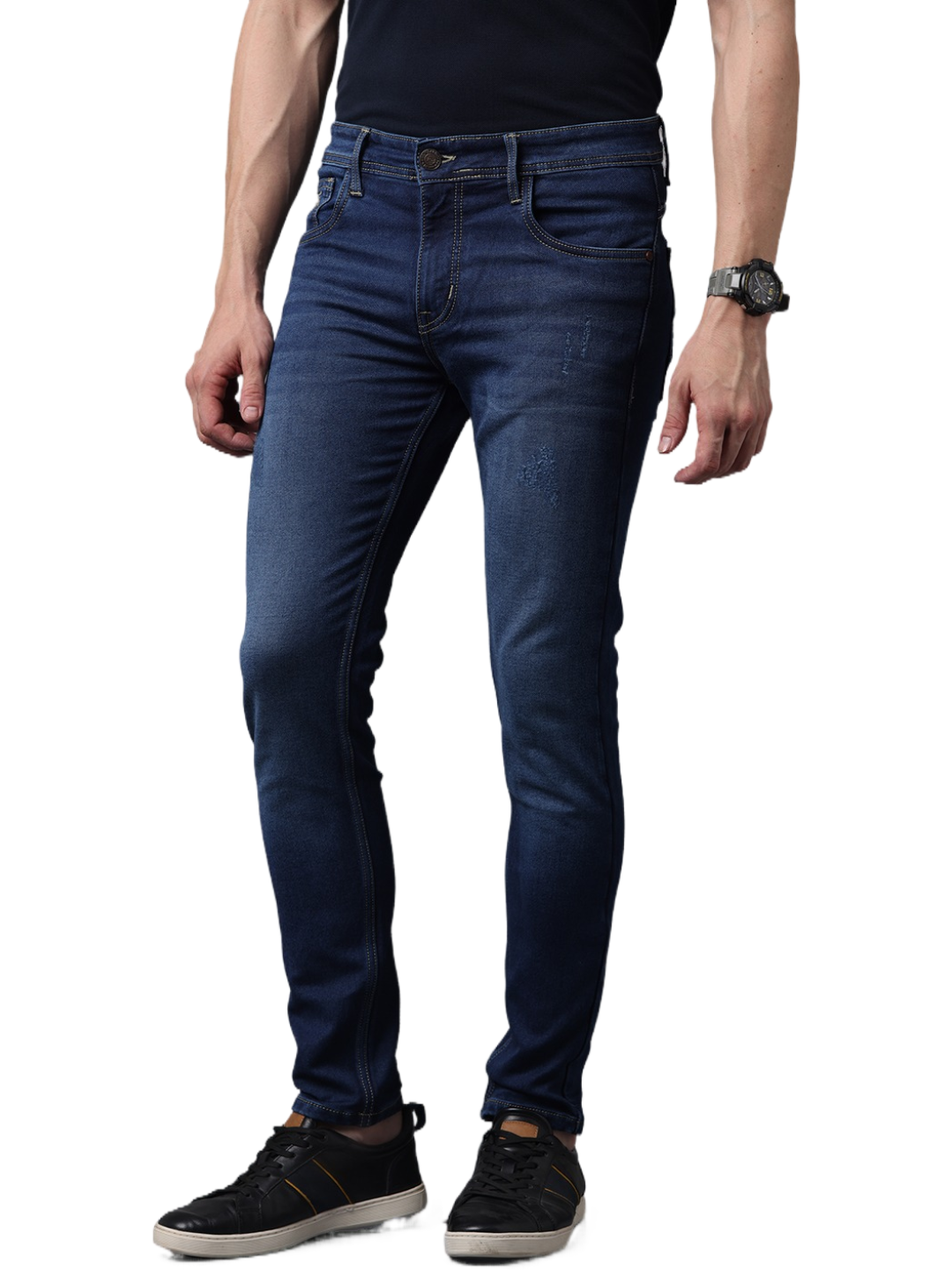 Men's Indigo Blue Slim Fit Strechable Denim Jeans