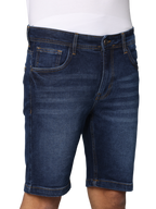 Men's Dark Blue Slim Fit Strechable Denim Shorts