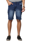 Men's Dark Indigo Slim Fit Strechable Denim Shorts