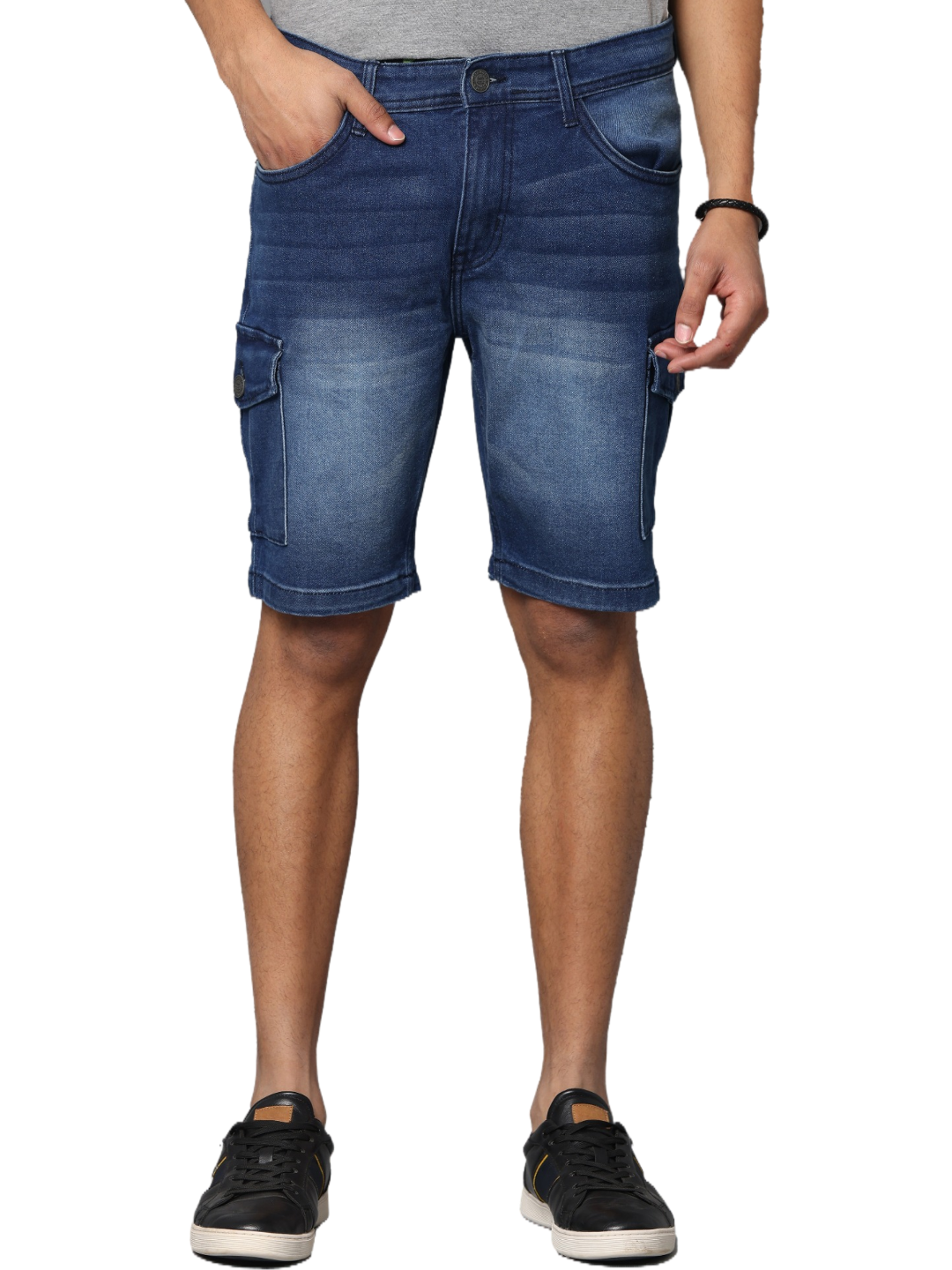 Men's Dark Indigo Slim Fit Strechable Denim Shorts