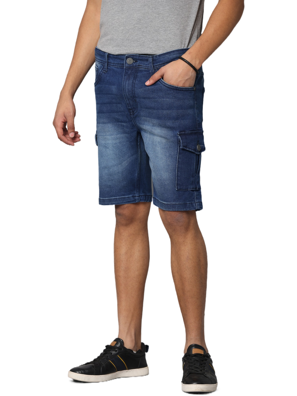 Men's Dark Indigo Slim Fit Strechable Denim Shorts