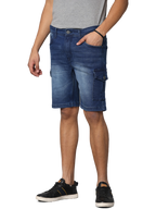 Men's Dark Indigo Slim Fit Strechable Denim Shorts