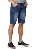Men's Dark Indigo Slim Fit Strechable Denim Shorts