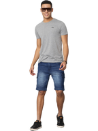 Men's Dark Indigo Slim Fit Strechable Denim Shorts