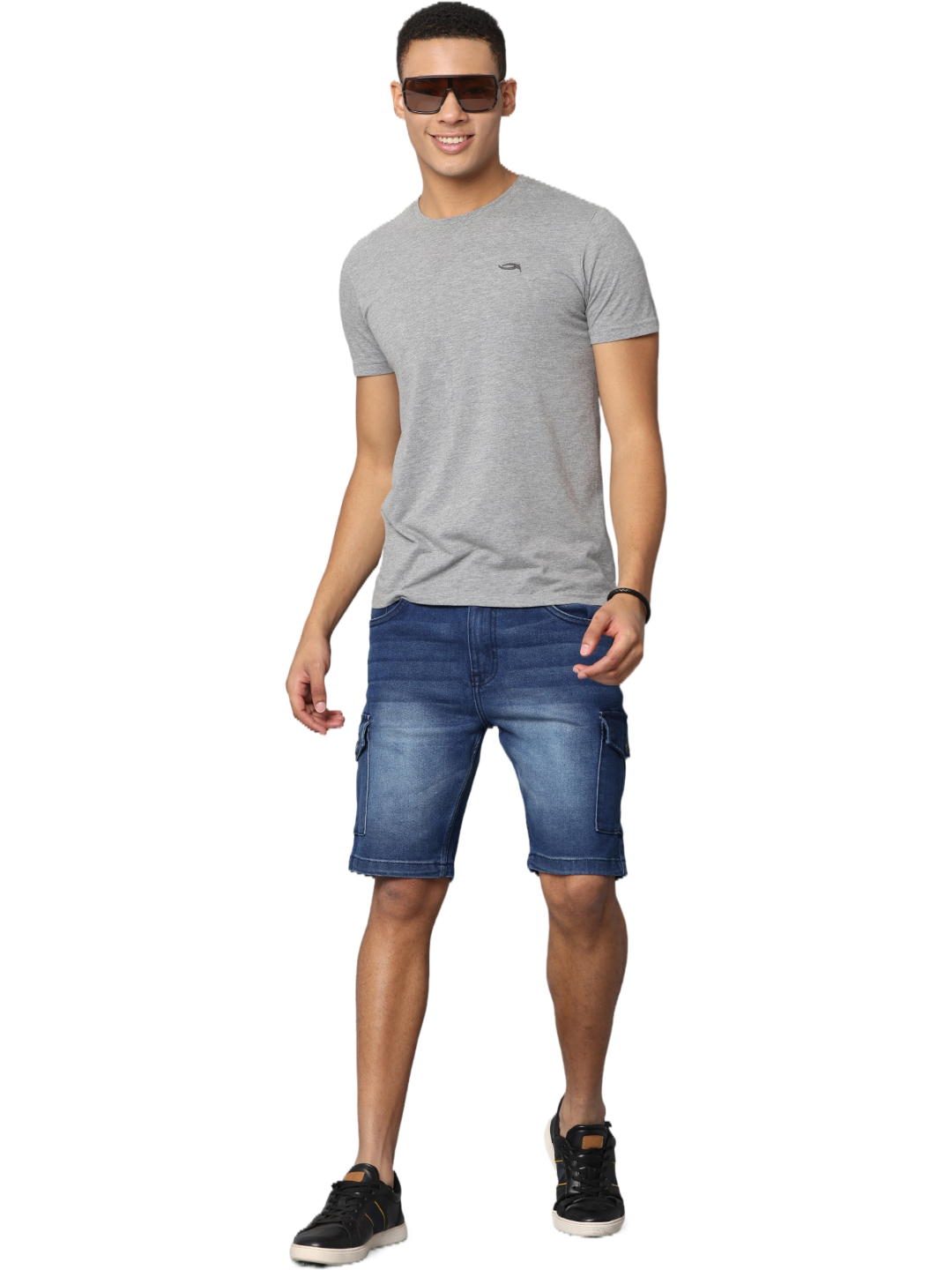 Men's Dark Indigo Slim Fit Strechable Denim Shorts