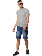 Men's Dark Indigo Slim Fit Strechable Denim Shorts