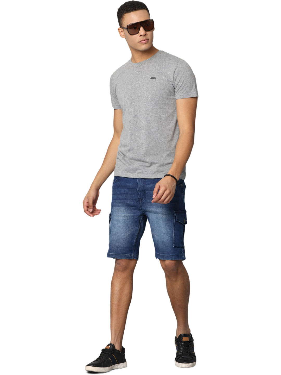 Men's Dark Indigo Slim Fit Strechable Denim Shorts