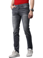Men's Slim Fit Light Faded Strechable Denim Jeans , Grey