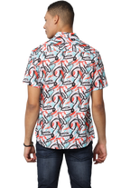 Men's Abstract Print Short Sleeves Casual Shirt