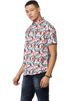 Men's Abstract Print Short Sleeves Casual Shirt