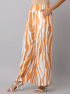 Women's Multi Colour Printed Linen Palazzo