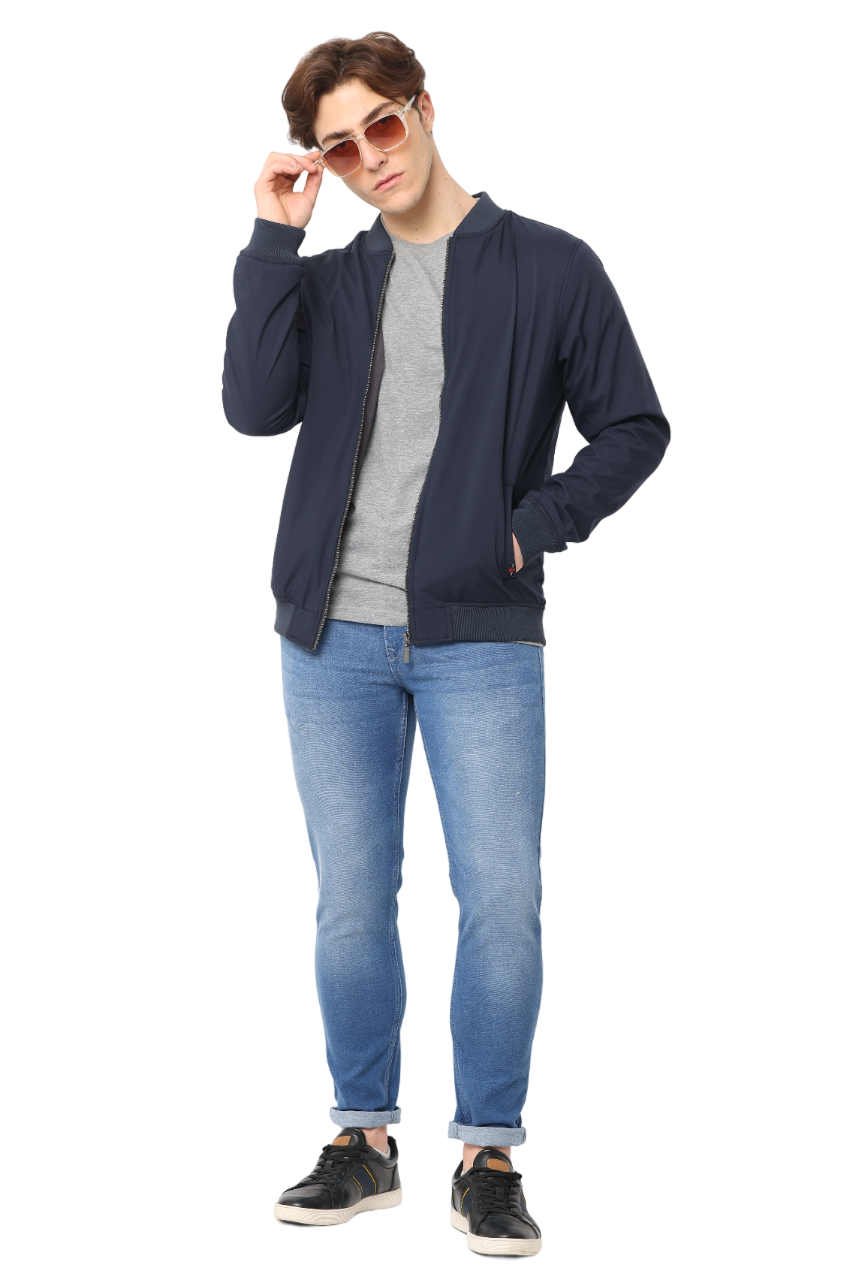 Men's Slim fit Windbreaker Jacket, Navy Blue
