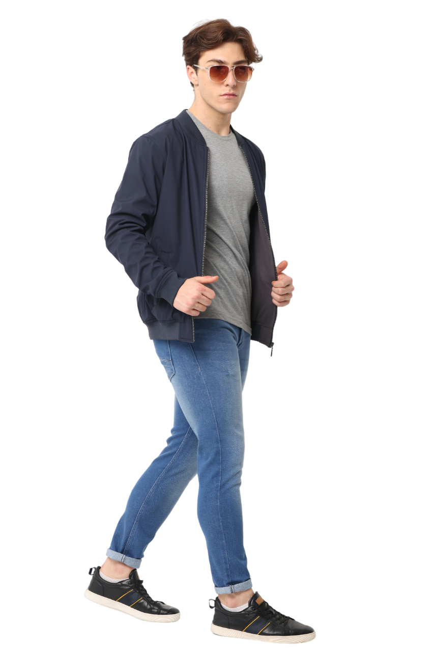 Men's Slim fit Windbreaker Jacket, Navy Blue