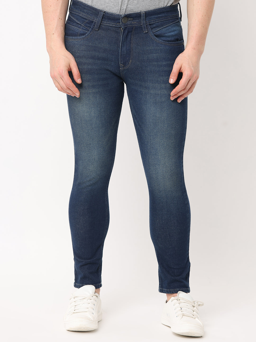 Men's Dark Blue Slim Fit Stretchable Jeans