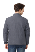 Men's Slim fit Full Sleeve Puffer Jacket, Dark Grey