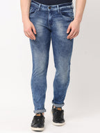 Men's Navy Blue Slim Fit Strechable Jeans