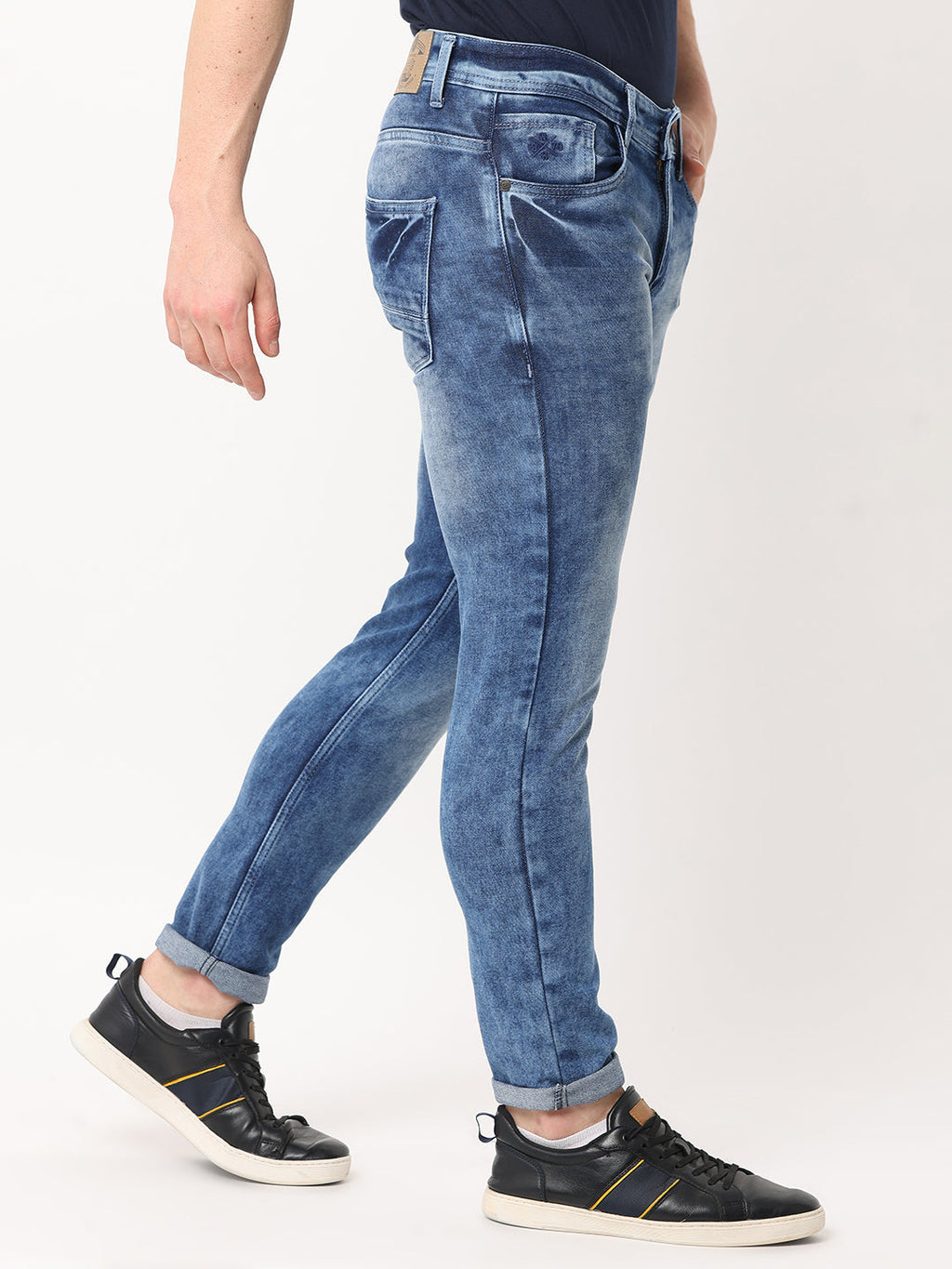 Men's Navy Blue Slim Fit Strechable Jeans