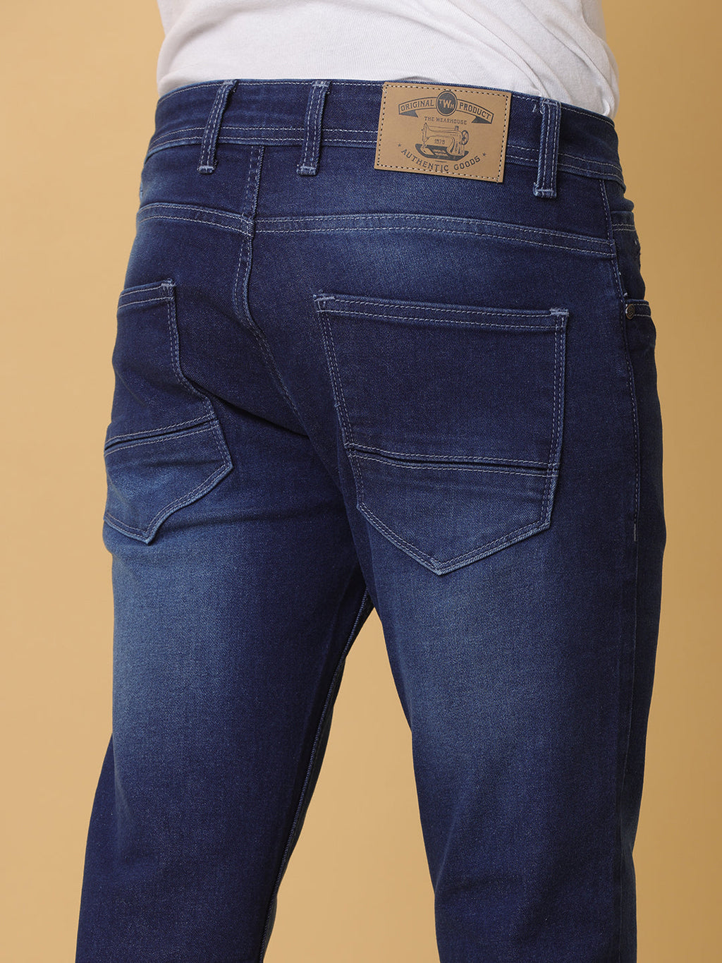 Men's Slim Fit Dark Grey Mid Faded Strechable Denim Jeans