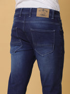 Men's Slim Fit Dark Grey Mid Faded Strechable Denim Jeans