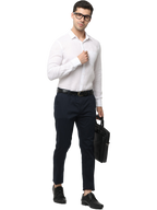Men's Navy Blue Slim Fit Casual Chino Trouser