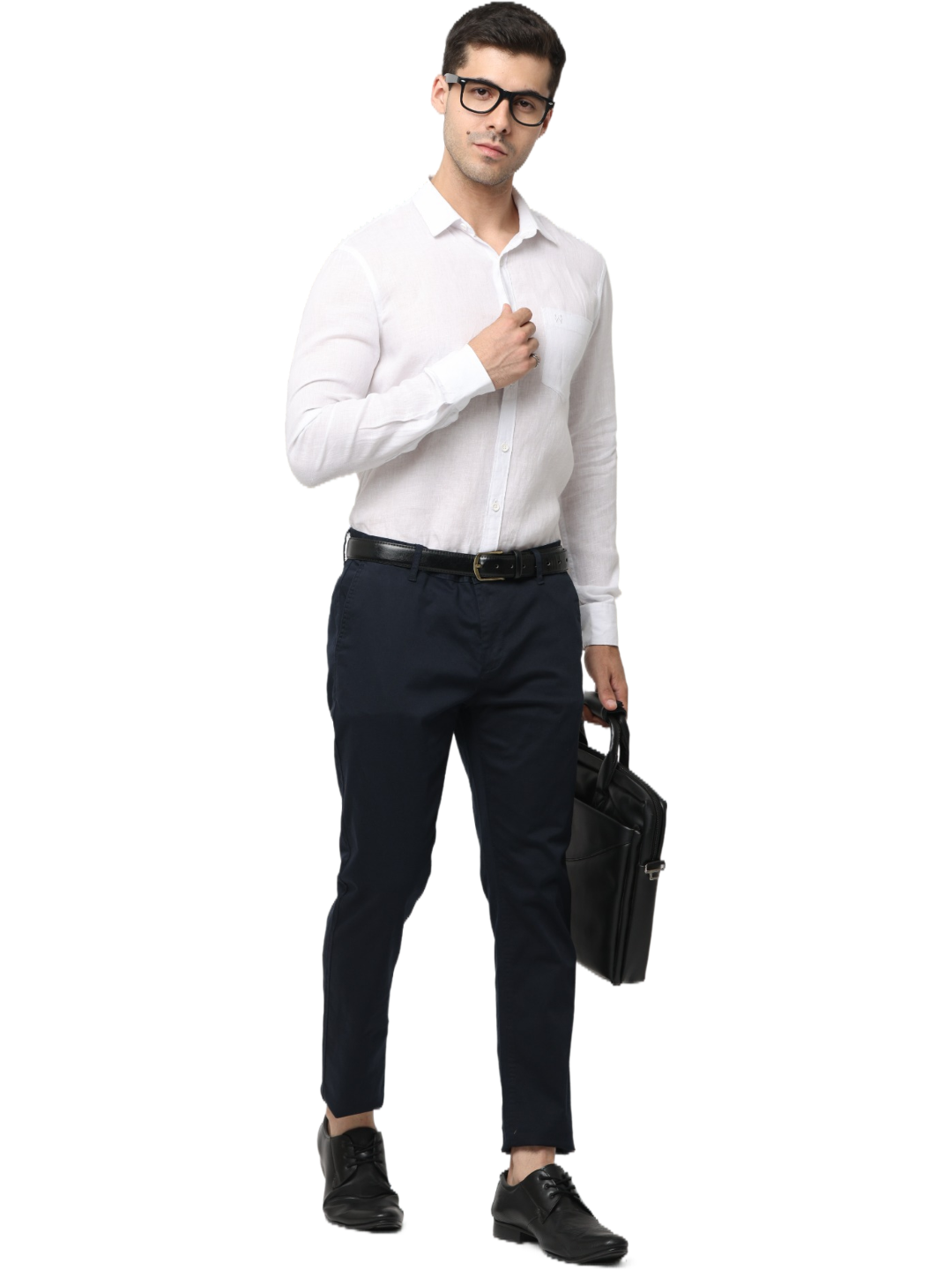 Men's Navy Blue Slim Fit Casual Chino Trouser