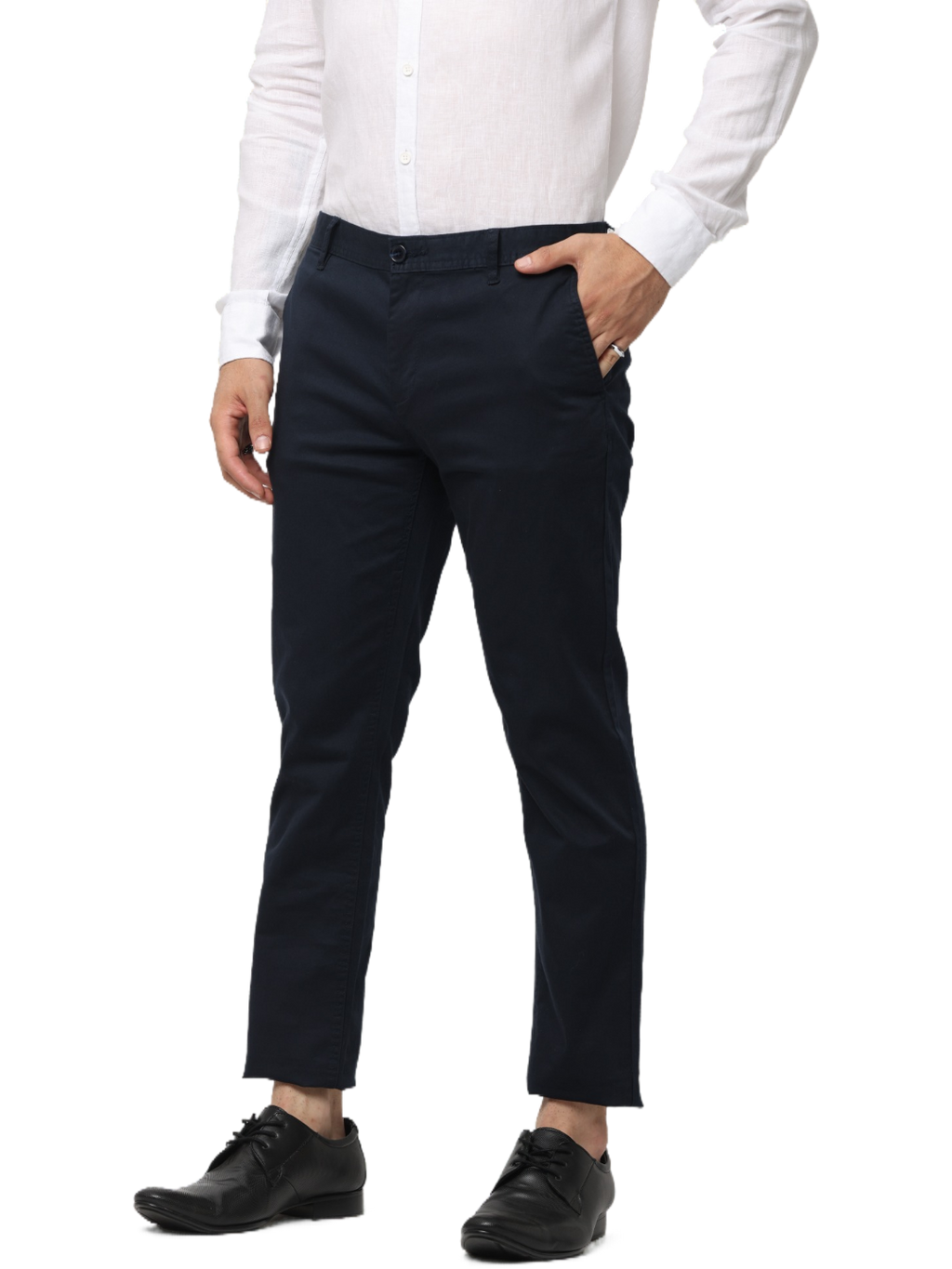 Men's Navy Blue Slim Fit Casual Chino Trouser