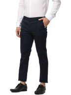 Men's Navy Blue Slim Fit Casual Chino Trouser