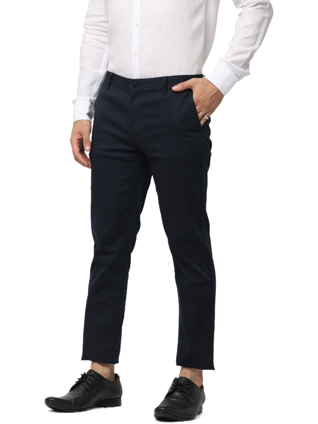 Men's Navy Blue Slim Fit Casual Chino Trouser