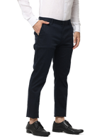 Men's Navy Blue Slim Fit Casual Chino Trouser