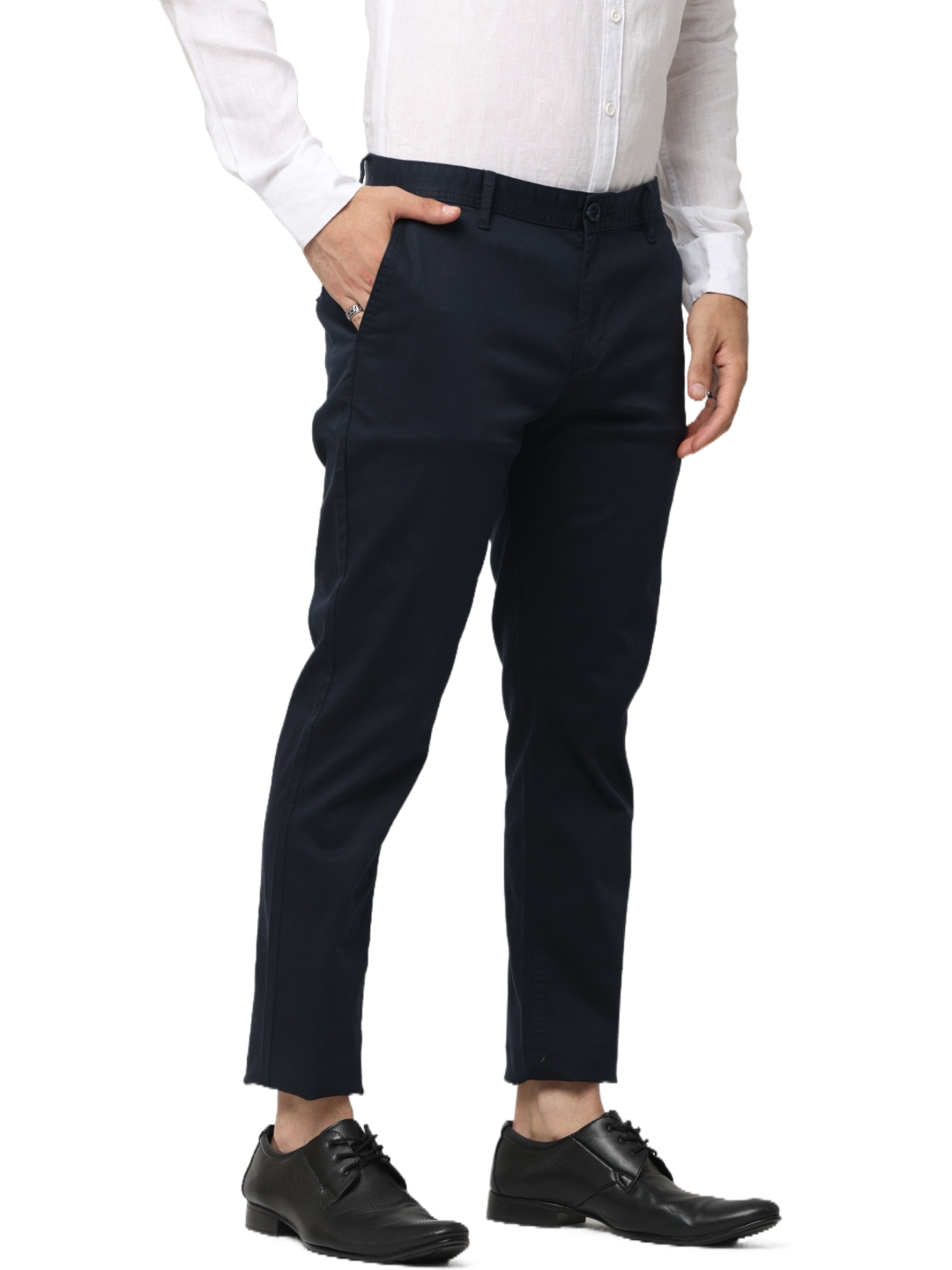 Men's Navy Blue Slim Fit Casual Chino Trouser