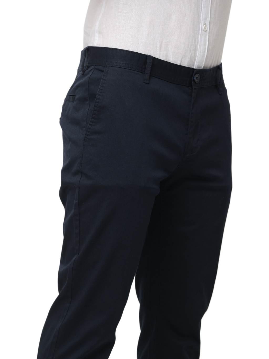 Men's Navy Blue Slim Fit Casual Chino Trouser