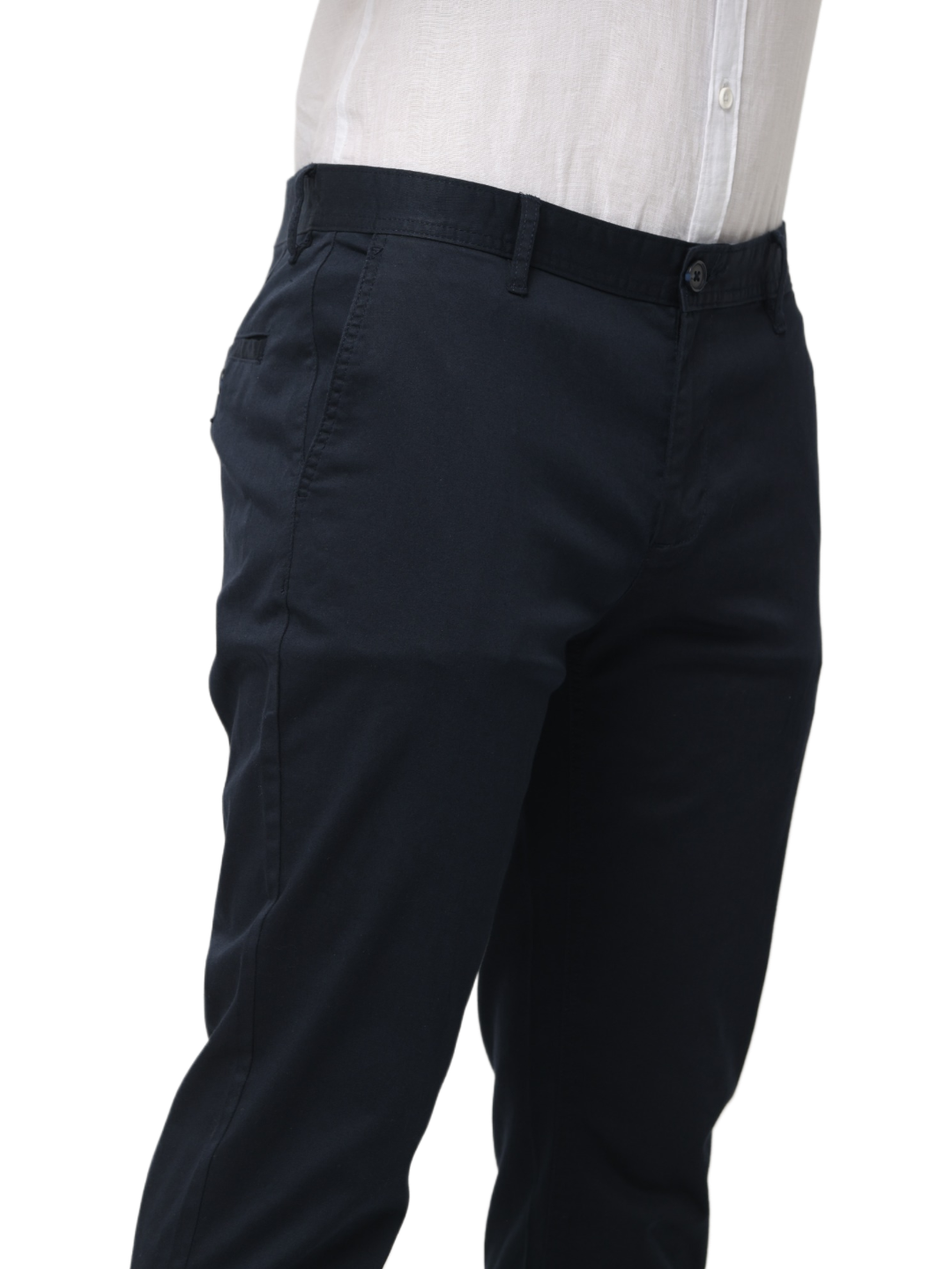 Men's Navy Blue Slim Fit Casual Chino Trouser